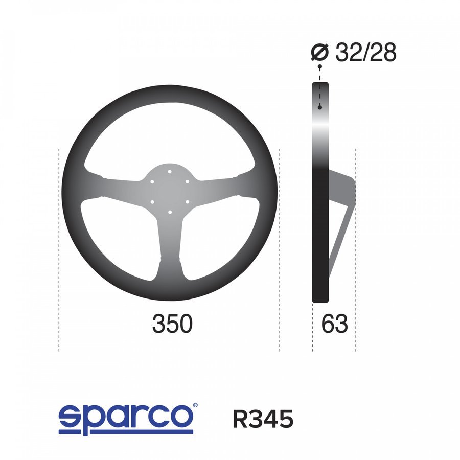 SPARCO R345 LEATHER STEERING WHEEL - CYBUL
